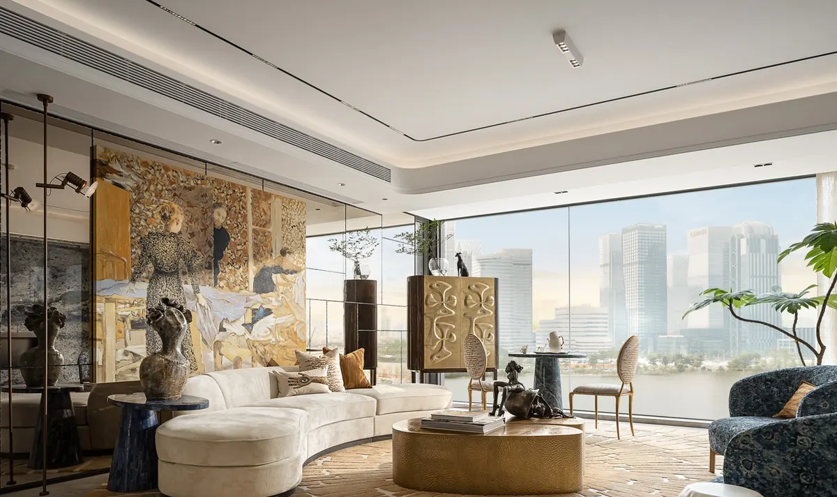 Urban apartment curtain and textile style